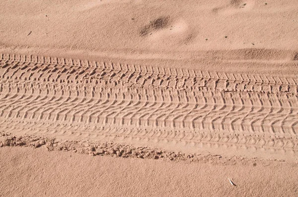 Следы Шин Джипе Песке Пустыне Вади Рам Джорда — стоковое фото
