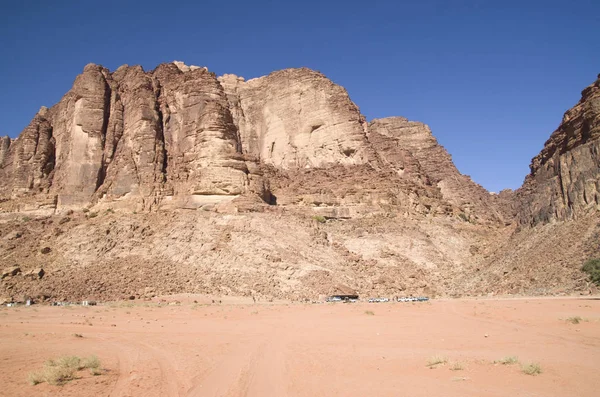 Mountain Lawrence Spring Wadi Rum Desert Jorda — Stock Photo, Image