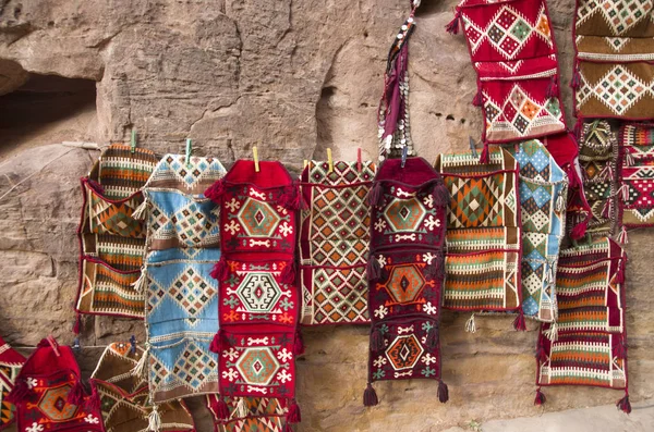 Alfombras Beduinas Lana Hechas Mano Colores Petra Jorda Imagen de archivo