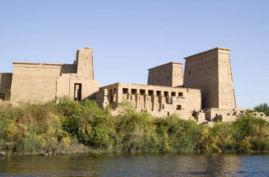 Isis Tapınağı Philae Aswan teknesindeki, Egyp yakın gelen