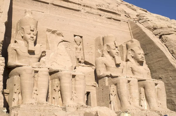 Elölnézet Abu Simbel Templom Ramszesz Egyp — Stock Fotó