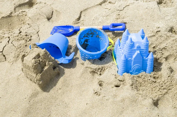 Children Beach Toys Shovel Buckets Sand Castle — Stock Photo, Image