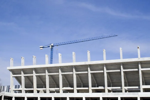 Construcción de la parte trasera de la tribuna del nuevo estadio en Bulgaria — Foto de Stock
