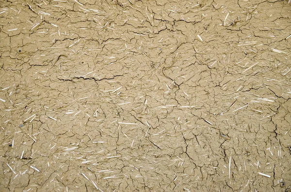 Régi fal tapasztott sár és szalma — Stock Fotó