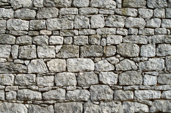Old white stone wall  closeup in sunny da