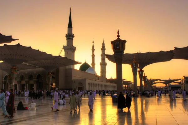 Medina Szaúd Arábia Május 2013 Mohamed Próféta Mecset Masjid Nabawi Stock Kép