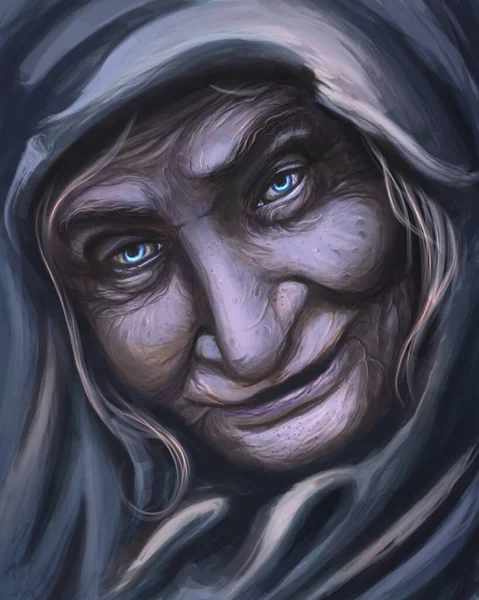 Face Old Witch — Stock Photo, Image