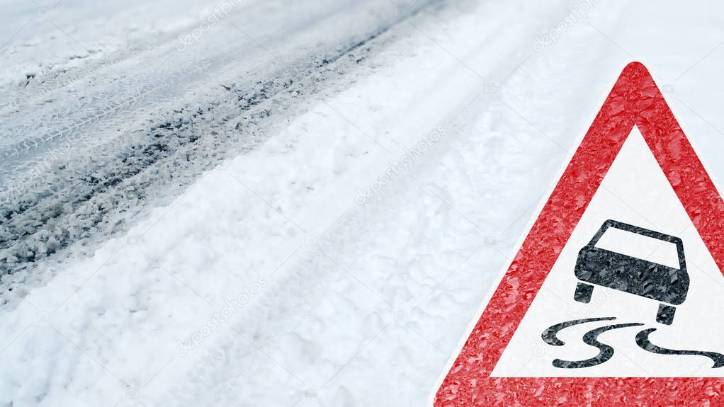 Winter Driving - Caution - Risk of Snow and Ice