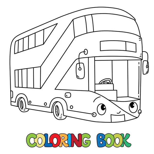 Grappige London bus met ogen. Kleurboek — Stockvector