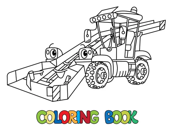 Snowthrower. Küçük komik vektör göz ve ağız ile şirin araba. Çocuk illüstrasyon vektör. Çocuklar için belediye makine