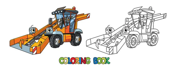 Divertido coche lanzacohetes con ojos. Libro para colorear — Archivo Imágenes Vectoriales