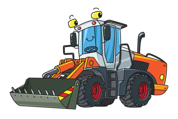 Vicces megépül traktor szemmel. Kifestőkönyv — Stock Vector