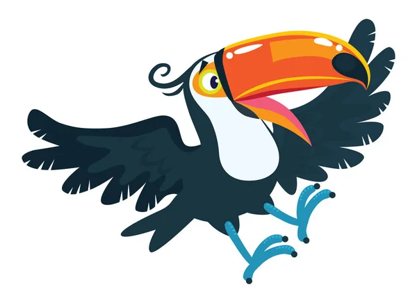 Toucan. Niños vector ilustración de pájaro divertido — Vector de stock