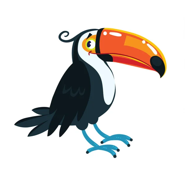 オオハシ。子供ベクトル面白い鳥のイラスト — ストックベクタ