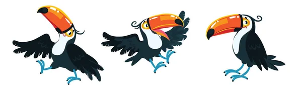 Toucan. Niños vector ilustración de pájaro divertido — Vector de stock