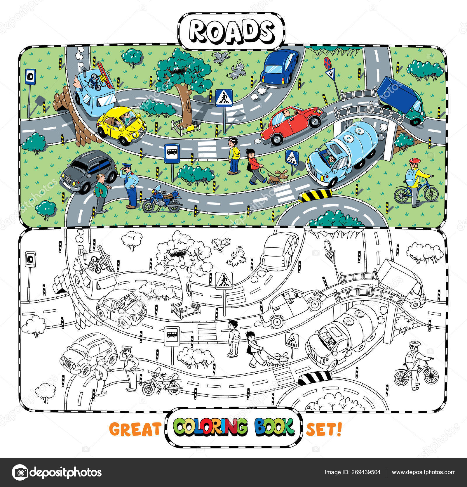 Kids Coloring Book Kit, transportation | Arteza