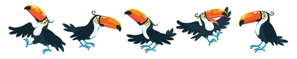 Toucan. Niños vector ilustración de pájaro divertido — Vector de stock