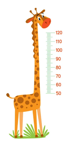 Giraffe meter wall or height chart or wall sticker — Stock Vector