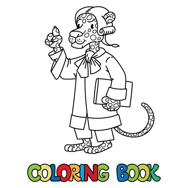 Giudice giaguaro ABC libro da colorare Alfabeto J — Vettoriale Stock