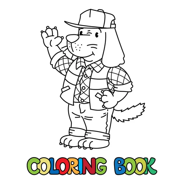 Driver de cães ABC livro para colorir. Alfabeto D —  Vetores de Stock