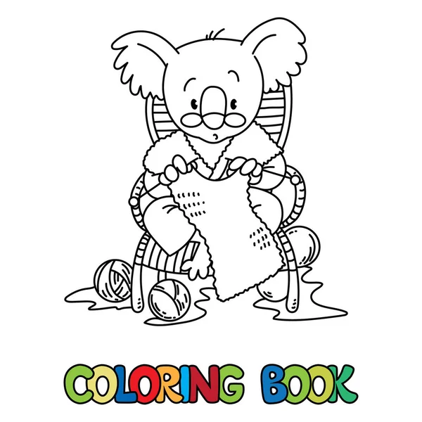 Koala bear knitter ABC coloring book. Alphabet K — Stock Illustration Koala bear knitter ABC coloring book. Alphabet K Royalty Free Stock Illustrations