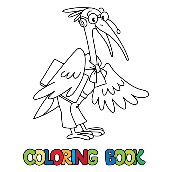 Ibis interprete o traduttore. ABC Libro da colorare — Vettoriale Stock