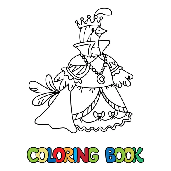 Kwartel koningin ABC kleurboek. Alfabet Q — Stockvector
