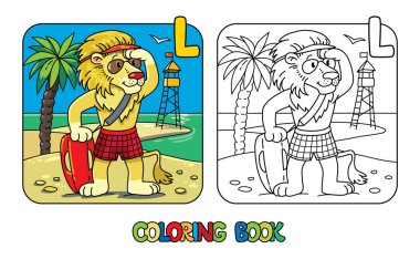 Aslan cankurtaran Abc boyama kitabı Alphabet L