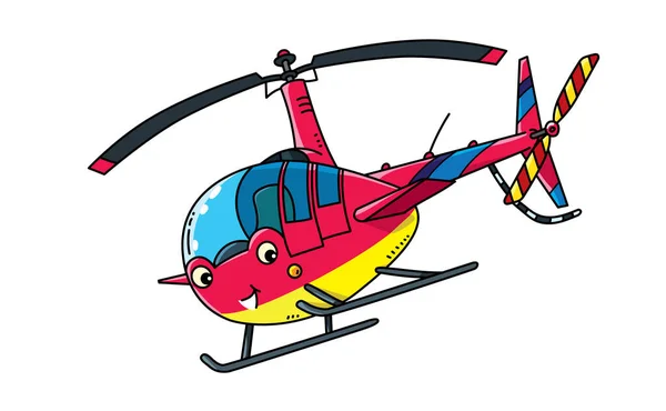 Grappige kleine helikopter met ogen. Kinderen illustratie — Stockvector