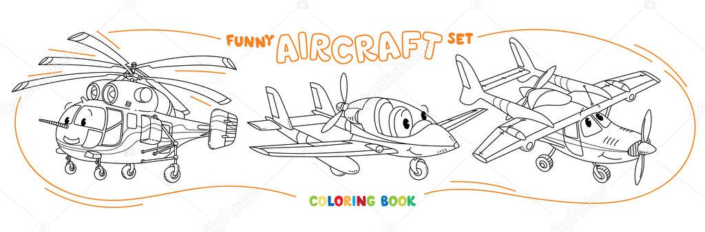 Funny light aircraft plane coloring book set