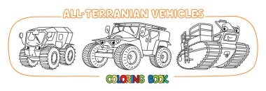 Gözleri olan komik bir kurtarma aracı. Araba boyama kitabı