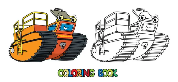 Funny Rover Amphibious All Terranian Vehicle Coloring Book Kids Small — Stock Vector