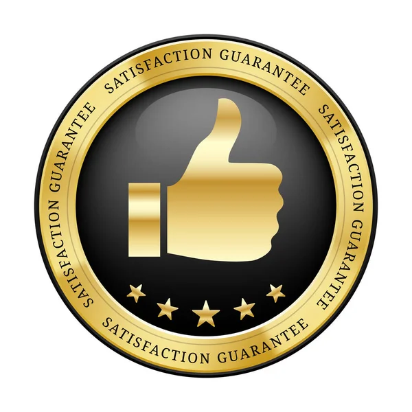 Zufriedenheitsgarantie Wie Und Sterne Goldgradienten Logo — Stockvektor