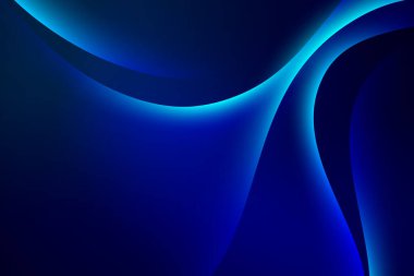 Koyu arkaplan üzerinde soyut açık mavi eğri grafiği, boşluk bileşimini kopyala.