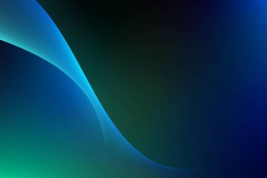 Koyu arkaplan üzerinde soyut açık mavi eğri grafiği, boşluk bileşimini kopyala.