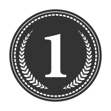 Bir ve pirinç defne sembolü daire rozet vektöründe. Minimalist stil, basit tasarım, siyah beyaz renk.