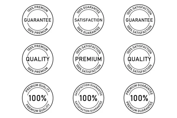 100 Satisfacción Calidad Premium Garantía Insignia Colección — Archivo Imágenes Vectoriales