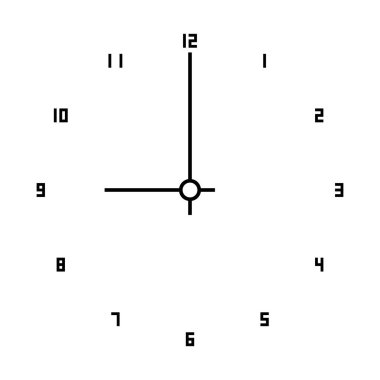 Saat çevirme vektörü. Kusursuz ve basit tasarım, minimalist tarz, siyah ve beyaz renk.