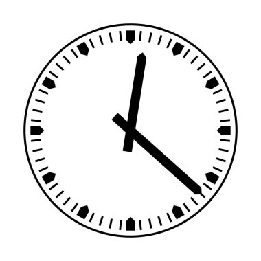 Saat çevirme vektörü. Kusursuz ve basit tasarım, minimalist tarz, siyah ve beyaz renk.