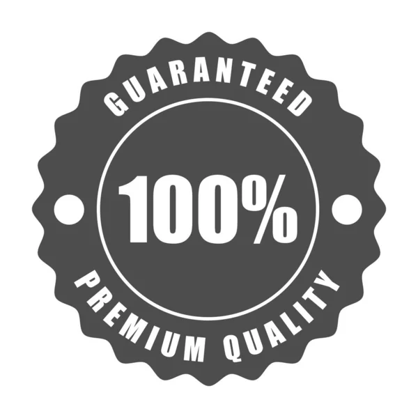 Palavra Qualidade 100 Premium Garantida Vetor Emblema Borda Irregular Circular — Vetor de Stock