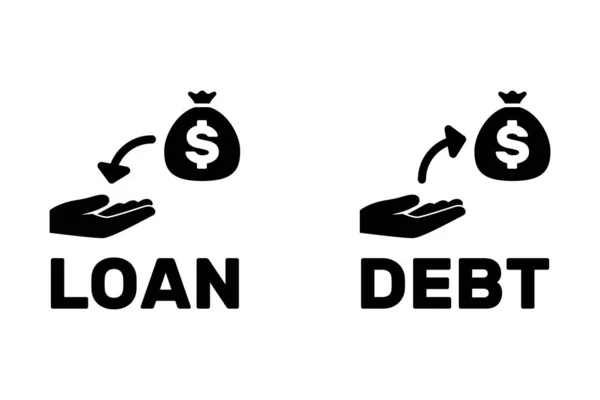 Loan Debt Icon Illustration Vector — Stock Vector