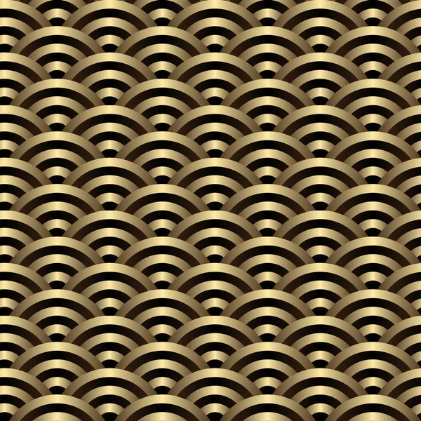Χρυσή Τέχνη Deco Γραμμική Γεωμετρική Αδιάλειπτη Κλίμακα Μοτίβο Μαύρο Φόντο — Διανυσματικό Αρχείο