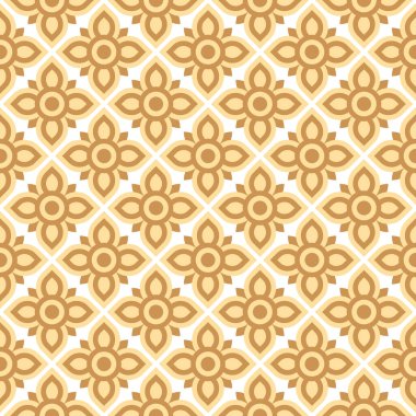 Taylandlı kusursuz çiçek desenli vektör, minimalist stil.