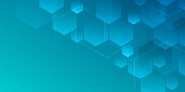 Mavi arkaplanı kopyalayan soyut ışık altıgen deseni.