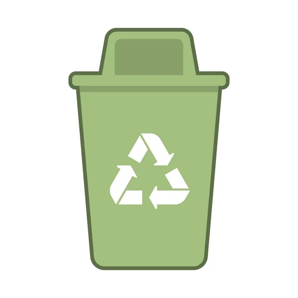 Poubelle Verte Avec Symbole Recyclage — Image vectorielle