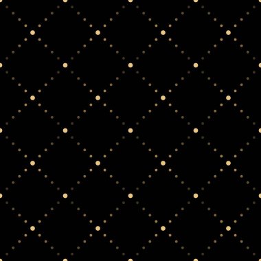 Art deco dot line eşkenar dörtgen şablon vektörü. Siyah arkaplanda altın geometrik köşegen.