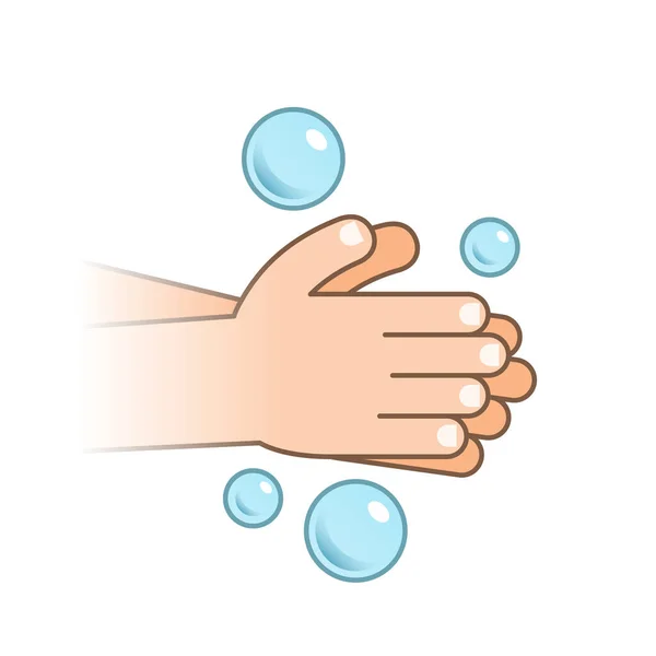 Вымойте Руку Иконкой Пузыря — стоковый вектор