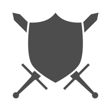 siyah kılıç ve kalkan sembolü vektörü