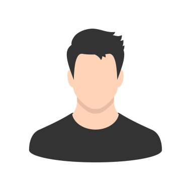 Portre akıllı erkek profil sembolü, düz çizgi film tarzı.