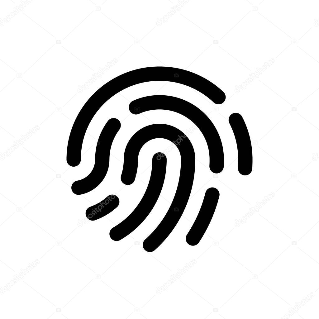 Fingerprint icon, flat design vector.